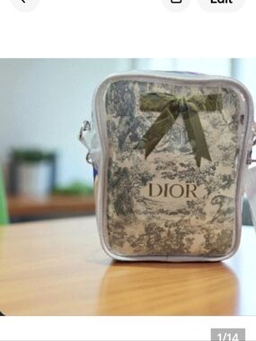 Dior Women's White Green Toile Crossbody Bag